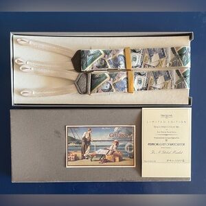RARE VTG TRAFALGAR SILK LIMITED EDITION WORLD CURRENCY SUSPENDERS
' MONEY' 🔥🔥🔥